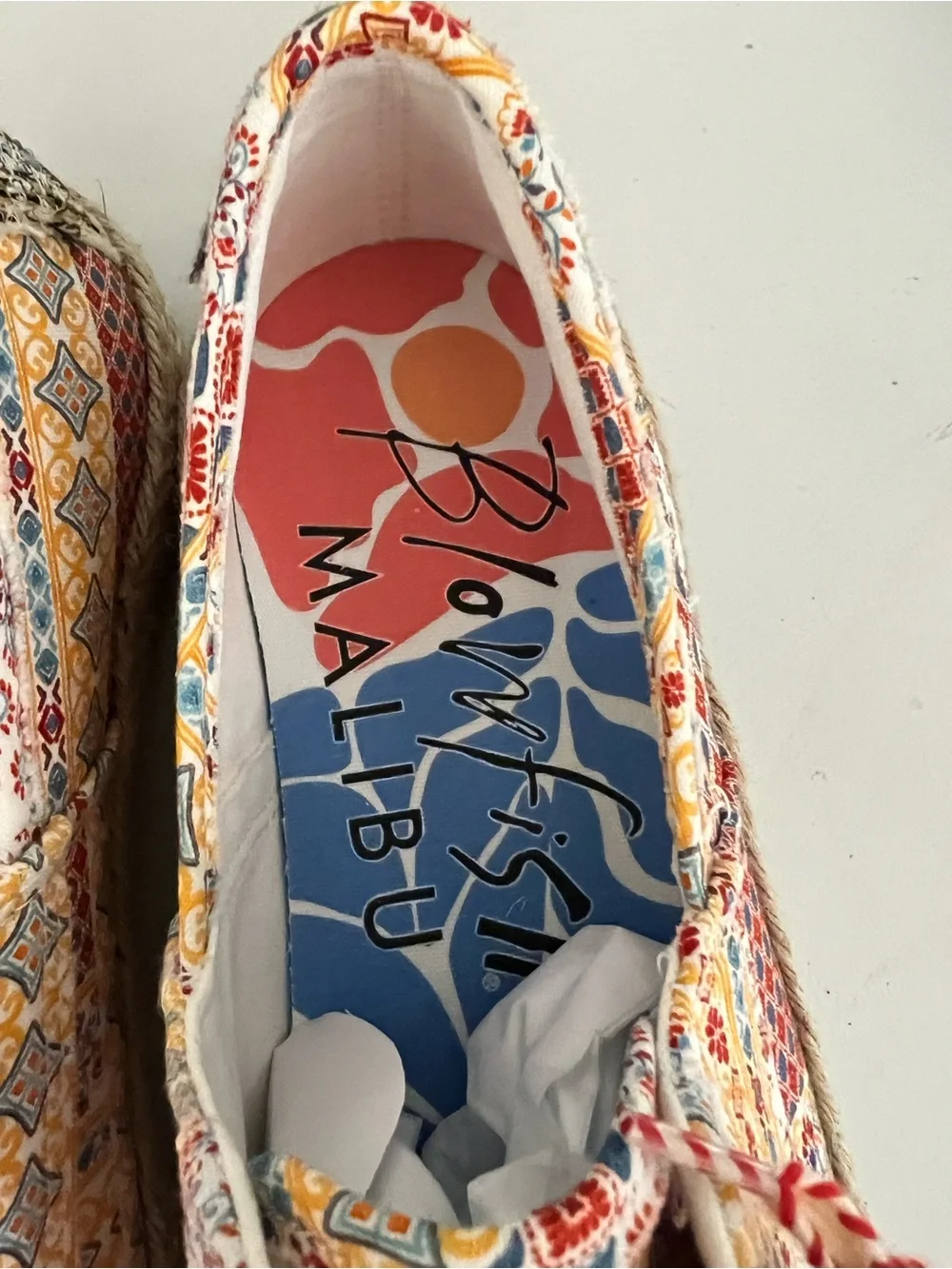 Women's Floral Espadrille Sneakers in Red, Yellow & Blue blowfish size 10 new!